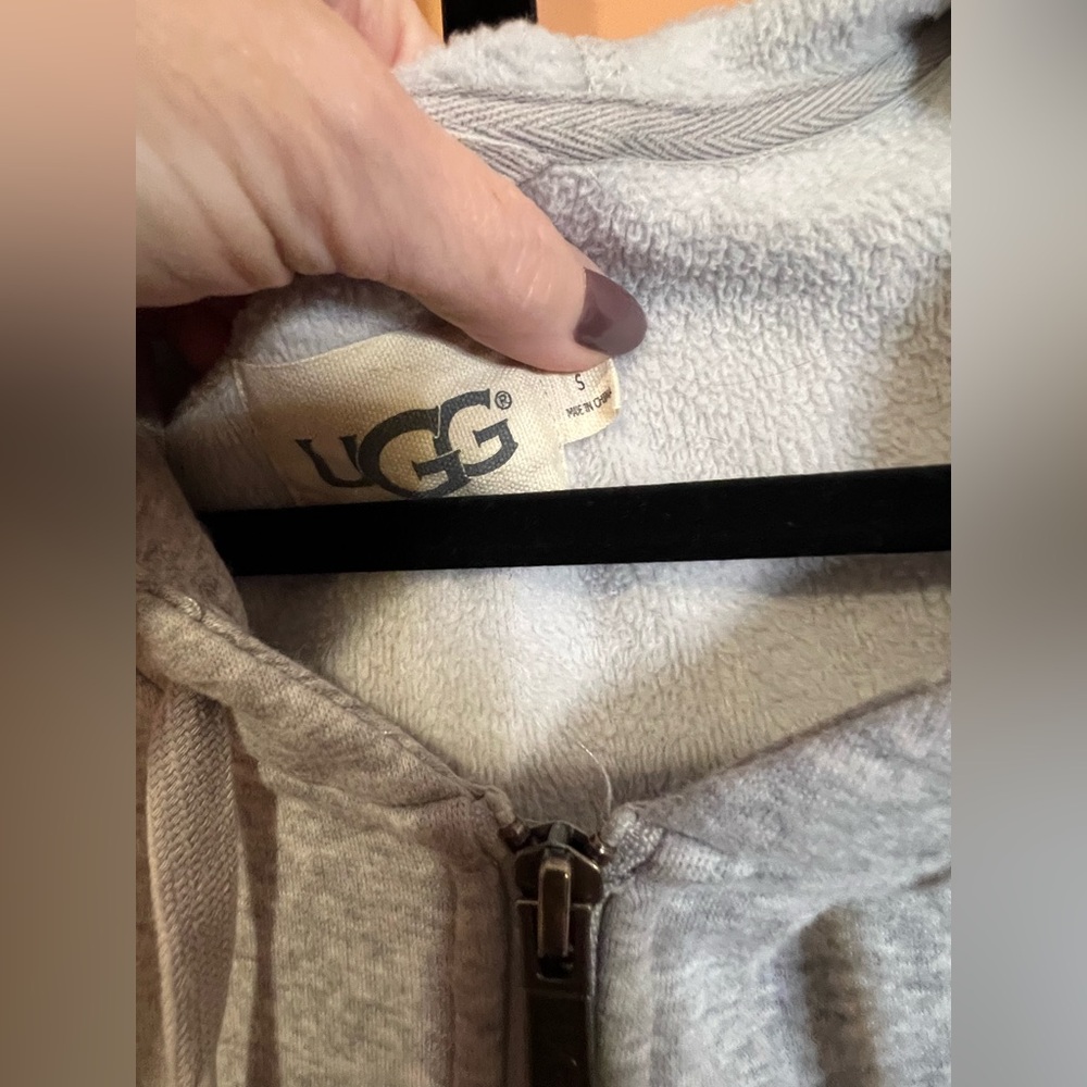 UGG Light Gray Zip-Up Hoodie - Picture 2 of 2